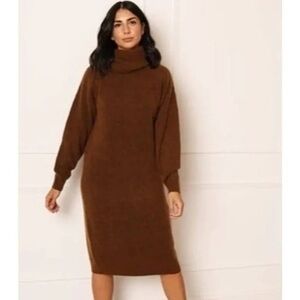 Vera Moda Brown Turtleneck Sweater Dress